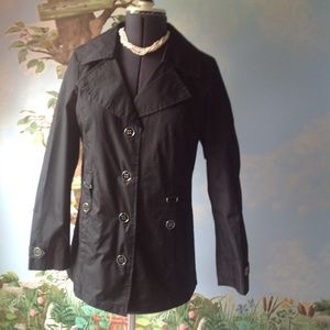 Faded Glory Black Trench Coat 4/6